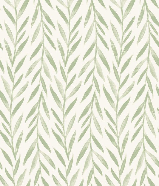 York Wallcoverings York Premium Peel + Stick Magnolia Magnolia Home Willow Green Peel and Stick Wallpaper  Botanical Greens  Wallpaper - PSW1016RL