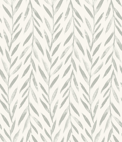 York Wallcoverings York Premium Peel + Stick Magnolia Magnolia Home Willow Grey Peel and Stick Wallpaper  Botanical Greys  Wallpaper - PSW1018RL