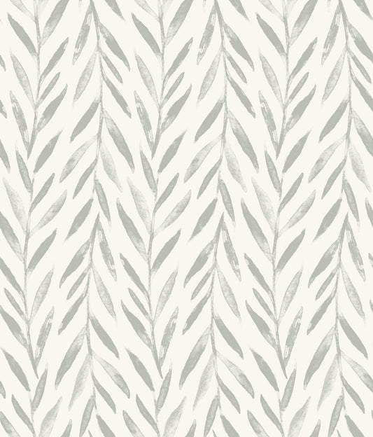 York Wallcoverings York Premium Peel + Stick Magnolia Magnolia Home Willow Grey Peel and Stick Wallpaper  Botanical Greys  Wallpaper - PSW1018RL