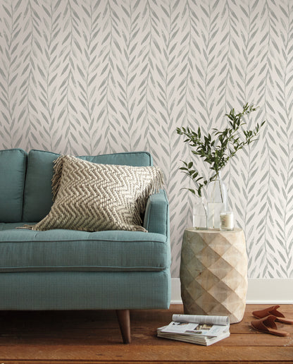 York Wallcoverings York Premium Peel + Stick Magnolia Magnolia Home Willow Grey Peel and Stick Wallpaper  Botanical Greys  Wallpaper - PSW1018RL