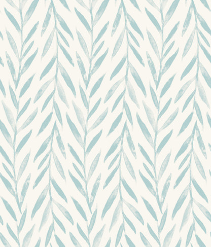 York Wallcoverings York Premium Peel + Stick Magnolia Magnolia Home Willow Blue Peel and Stick Wallpaper  Botanical Blues  Wallpaper - PSW1019RL