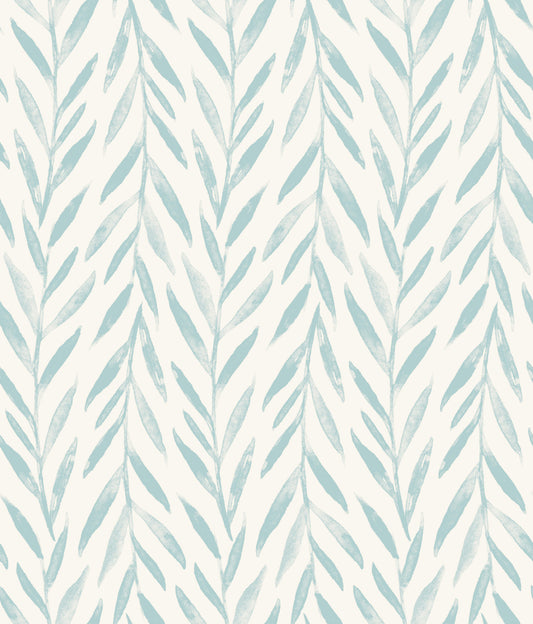 York Wallcoverings York Premium Peel + Stick Magnolia Magnolia Home Willow Blue Peel and Stick Wallpaper  Botanical Blues  Wallpaper - PSW1019RL