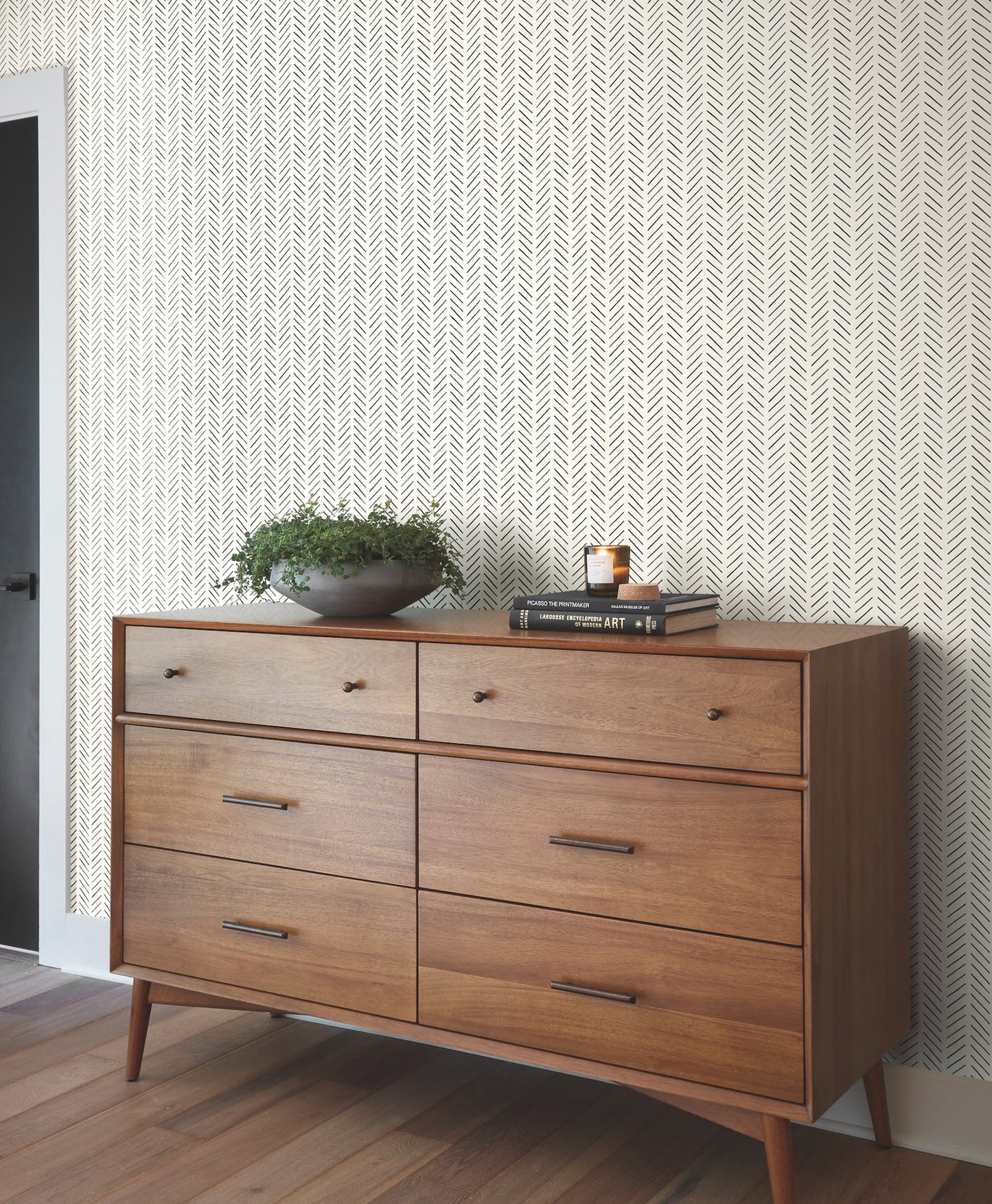 York Wallcoverings York Premium Peel + Stick Magnolia Magnolia Home Pick-Up Sticks Black Peel and Stick Wallpaper  Small Prints Blacks  Wallpaper - PSW1020RL