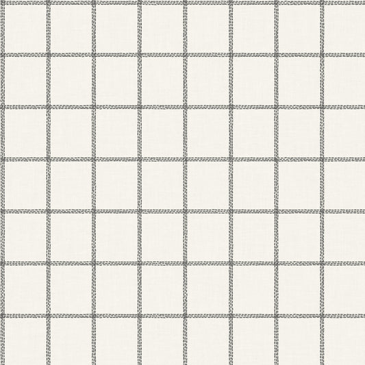 York Wallcoverings York Premium Peel + Stick Magnolia Home Sunday Best Black Peel and Stick Wallpaper  Plaids and Checks Blacks  Wallpaper - PSW1023RL