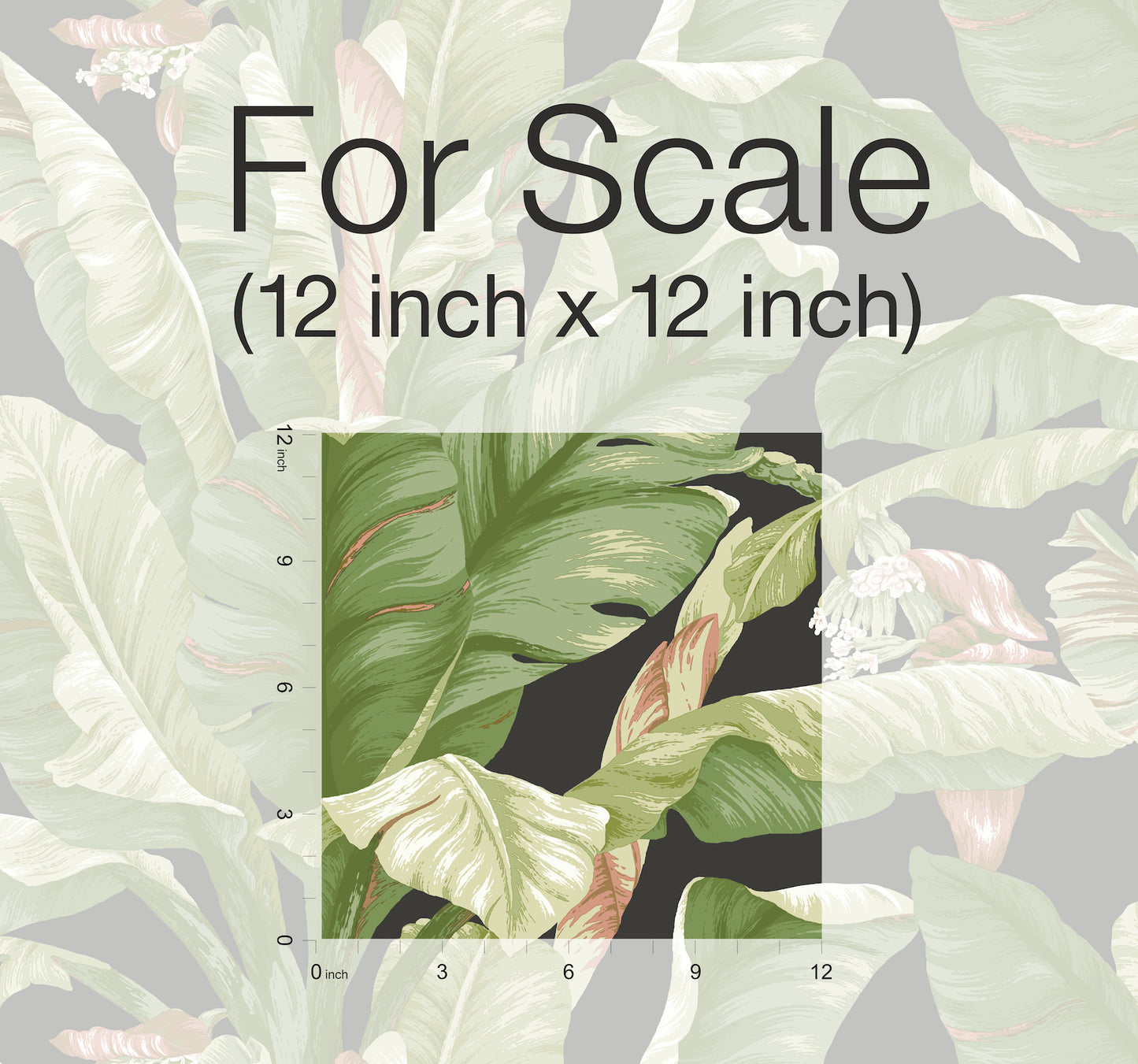 York Wallcoverings York Premium Peel + Stick Banana Leaf Black and Green Peel and Stick Wallpaper  Botanical Greens  Wallpaper - PSW1035RL