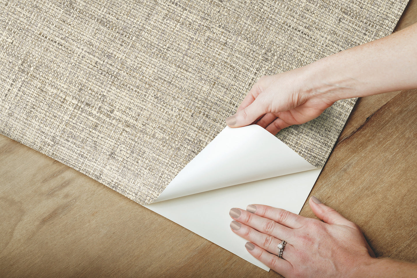 York Wallcoverings York Premium Peel + Stick Papyrus Weave Neutral Peel and Stick Wallpaper  Textures Neutrals  Wallpaper - PSW1039RL