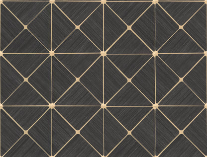 York Wallcoverings York Premium Peel + Stick Double Diamonds Black Peel and Stick Wallpaper  Geometrics Blacks  Wallpaper - PSW1070RL