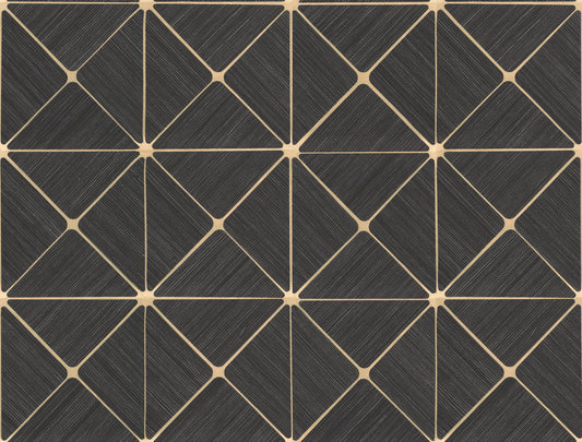 York Wallcoverings York Premium Peel + Stick Double Diamonds Black Peel and Stick Wallpaper  Geometrics Blacks  Wallpaper - PSW1070RL