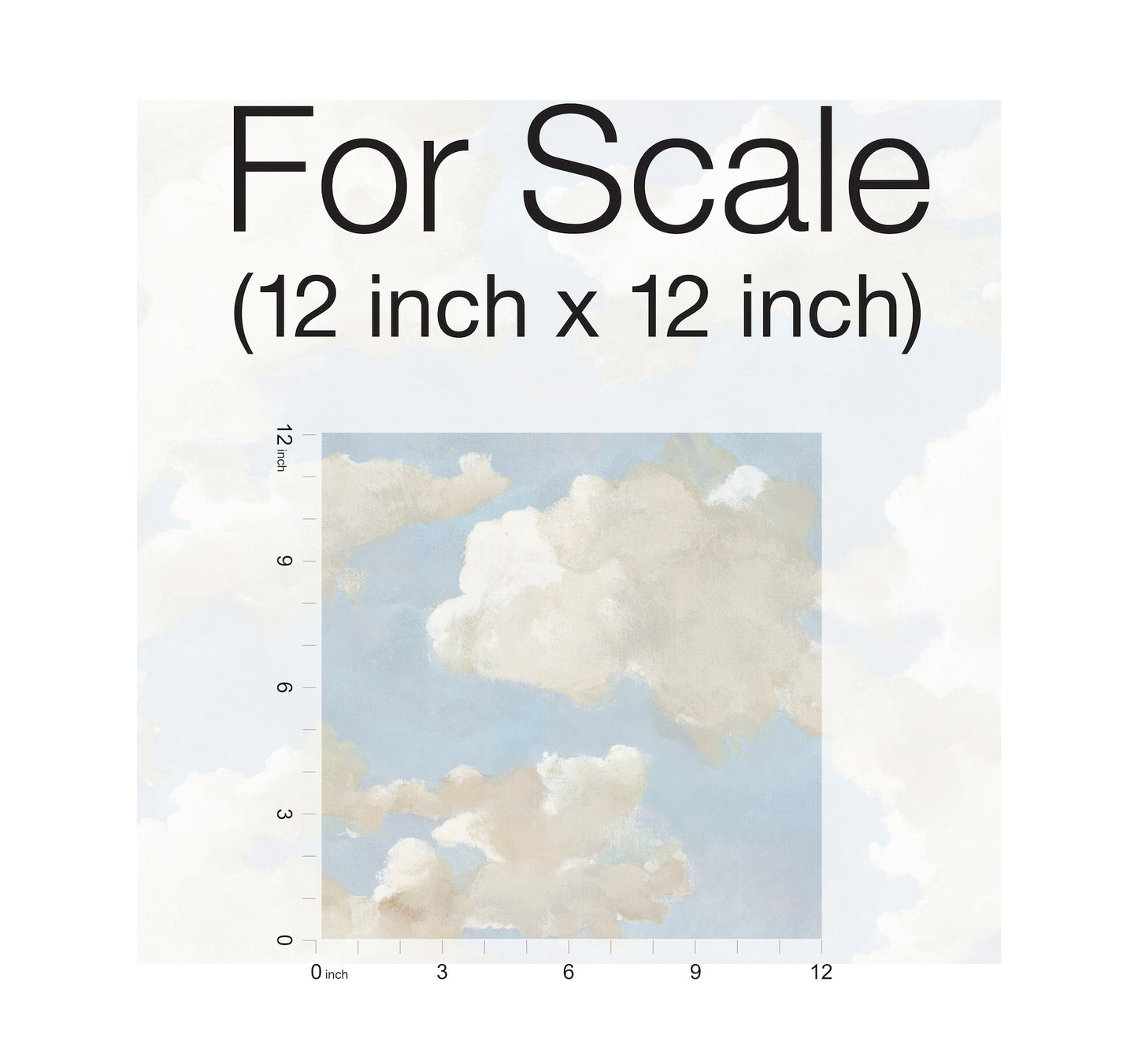 York Wallcoverings York Premium Peel + Stick Clouds on Canvas Blue Peel and Stick Wallpaper  Children and Nursery Blues  Wallpaper - PSW1079RL