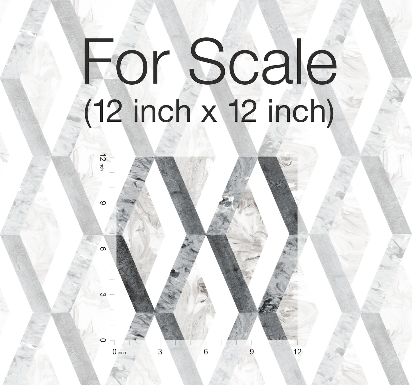 York Wallcoverings York Premium Peel + Stick Statuary Diamond Inlay Grey Peel and Stick Wallpaper  Geometrics Greys  Wallpaper - PSW1116RL