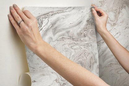 York Wallcoverings York Premium Peel + Stick Oil and Marble Clay and Taupe Peel and Stick Wallpaper  Bohemian Neutrals  Wallpaper - PSW1125RL