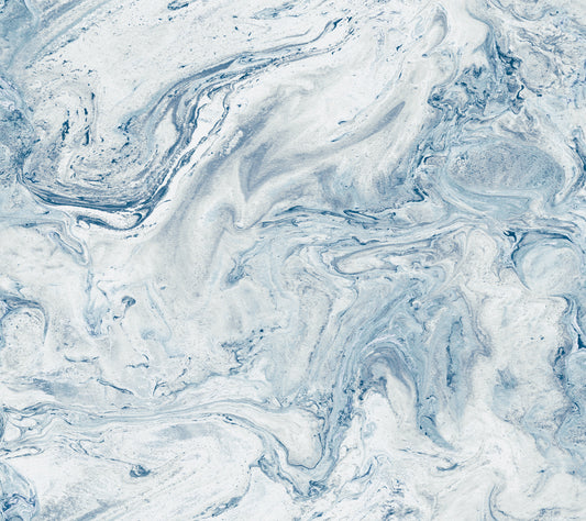 York Wallcoverings York Premium Peel + Stick Oil and Marble Blue Peel and Stick Wallpaper  Bohemian Blues  Wallpaper - PSW1126RL