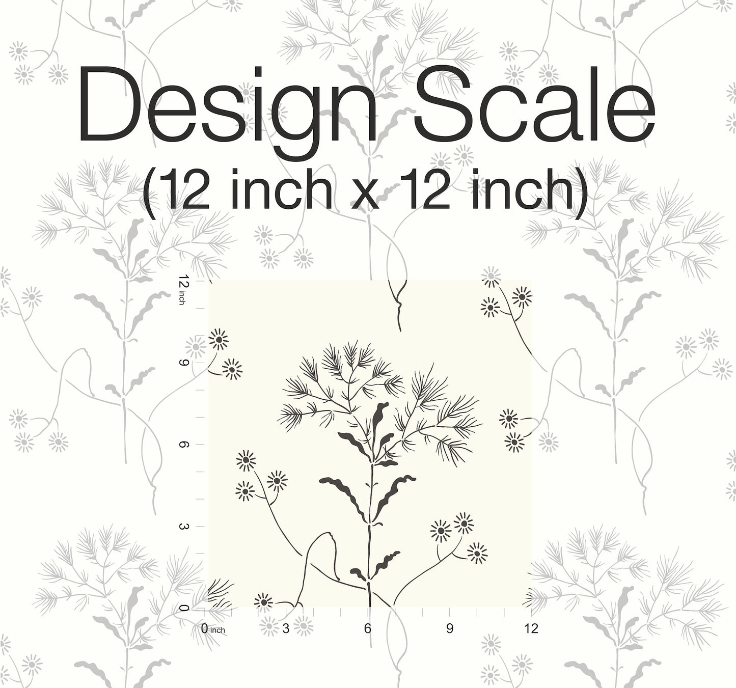 York Wallcoverings York Premium Peel + Stick Magnolia Home Wildflower Black and White Peel and Stick Wallpaper  Florals and Flowers Whites and Off-Whites  Wallpaper - PSW1153RL