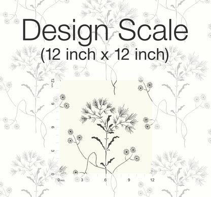 York Wallcoverings York Premium Peel + Stick Magnolia Home Wildflower Black and White Peel and Stick Wallpaper  Florals and Flowers Whites and Off-Whites  Wallpaper - PSW1153RL