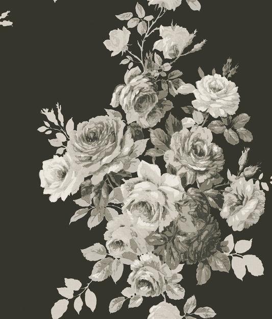 York Wallcoverings York Premium Peel + Stick Magnolia Home Tea Rose Black and White Peel and Stick Wallpaper  Florals and Flowers Whites and Off-Whites  Wallpaper - PSW1156RL
