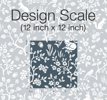 York Wallcoverings York Premium Peel + Stick Magnolia Home Fox and Hare Navy Peel and Stick Wallpaper  Animals Blues  Wallpaper - PSW1166RL