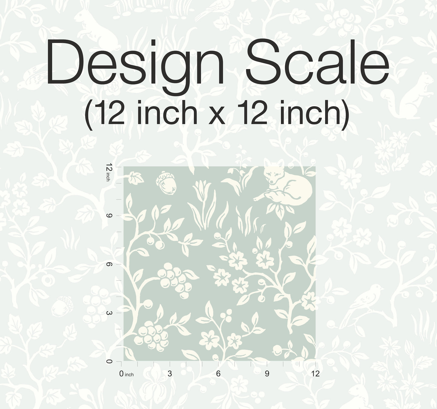 York Wallcoverings York Premium Peel + Stick Magnolia Home Fox and Hare Green Peel and Stick Wallpaper  Animals Greens  Wallpaper - PSW1167RL