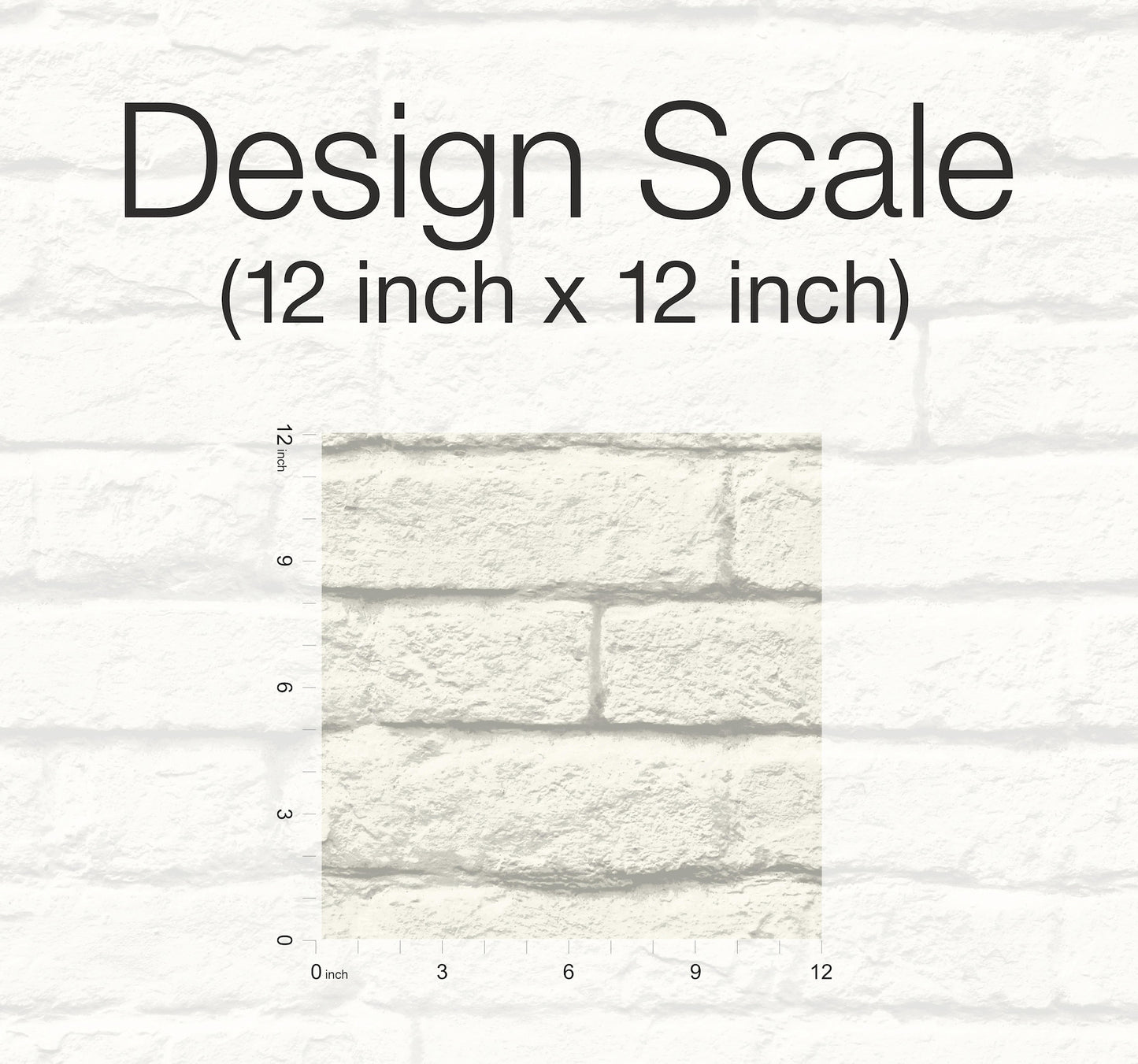 York Wallcoverings York Premium Peel + Stick Magnolia Home Brick and Mortar White Peel and Stick Wallpaper  Textures Whites and Off-Whites  Wallpaper - PSW1174RL