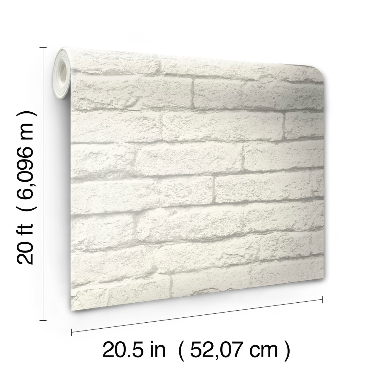 York Wallcoverings York Premium Peel + Stick Magnolia Home Brick and Mortar White Peel and Stick Wallpaper  Textures Whites and Off-Whites  Wallpaper - PSW1174RL