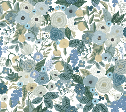 York Wallcoverings Rifle Paper Co. Premium Peel and Stick Garden Party Blue Peel and Stick Wallpaper  Bohemian Blues  Wallpaper - PSW1201RL