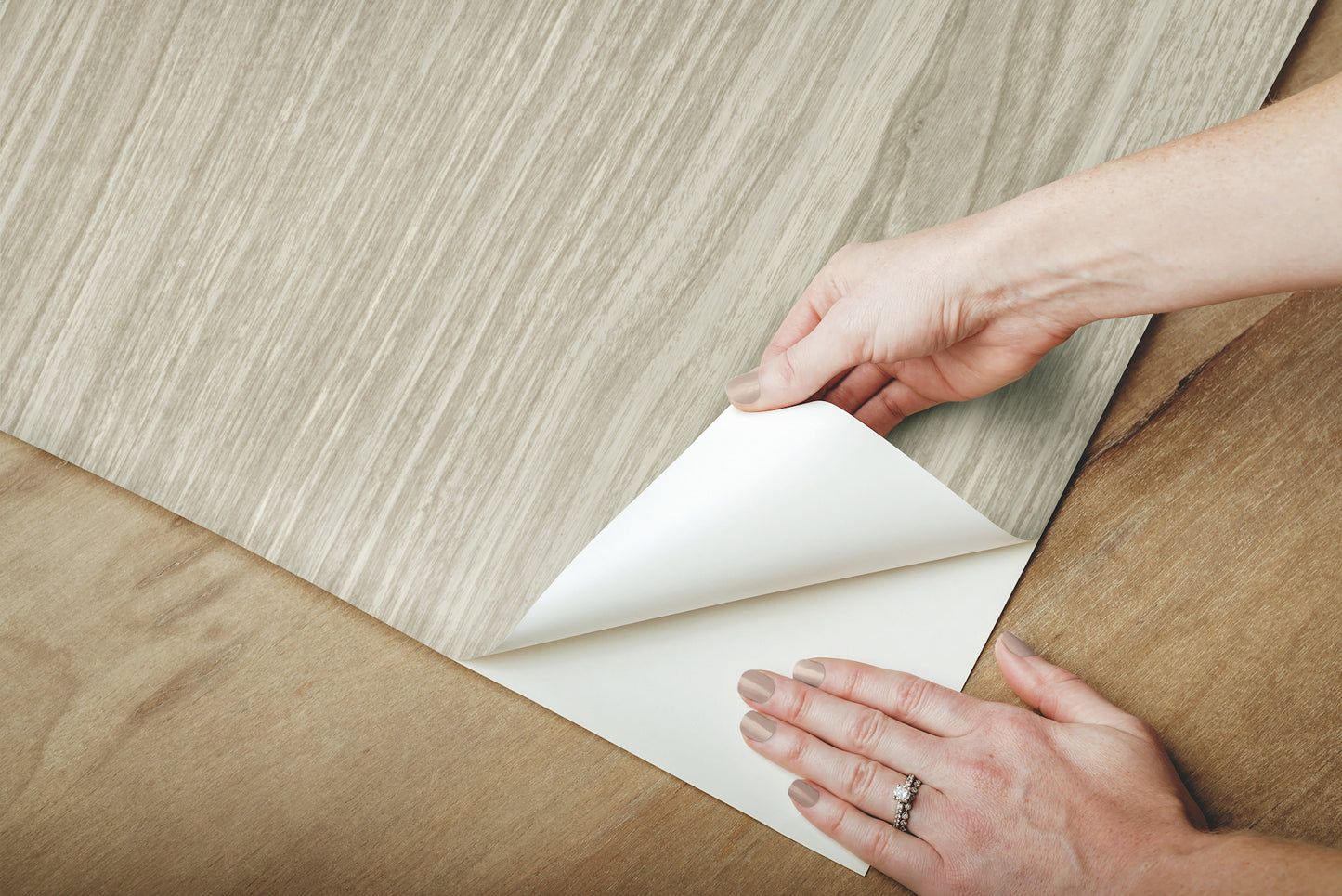 York Wallcoverings Grasscloth, Wood and Stone Linden Grey Peel and Stick Wallpaper  Brick, Wood and Stone Browns  Wallpaper - PSW1275RL