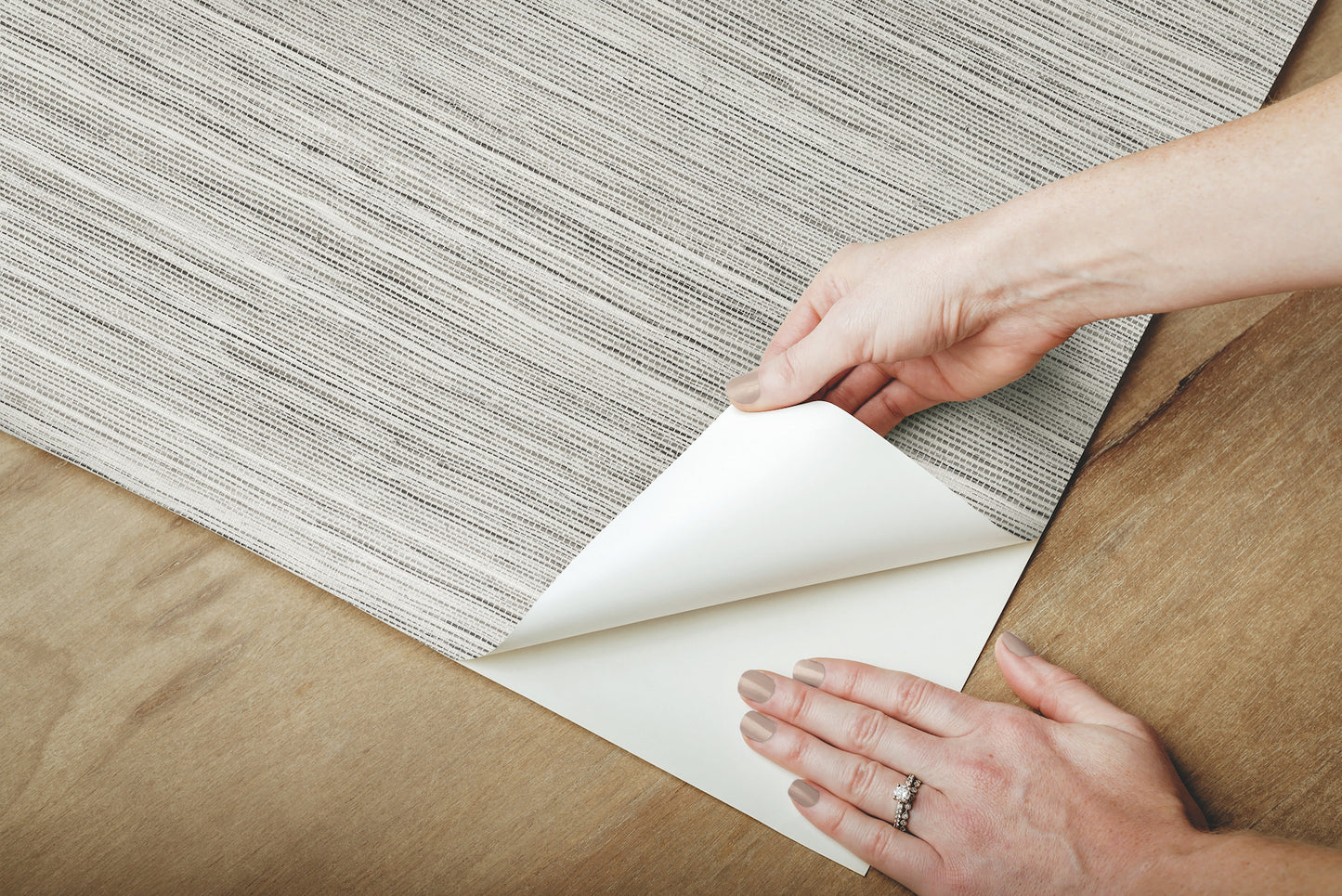 York Wallcoverings Grasscloth, Wood and Stone Cattail Weave Grey Peel and Stick Wallpaper  Weaves Whites and Off-Whites  Wallpaper - PSW1280RL
