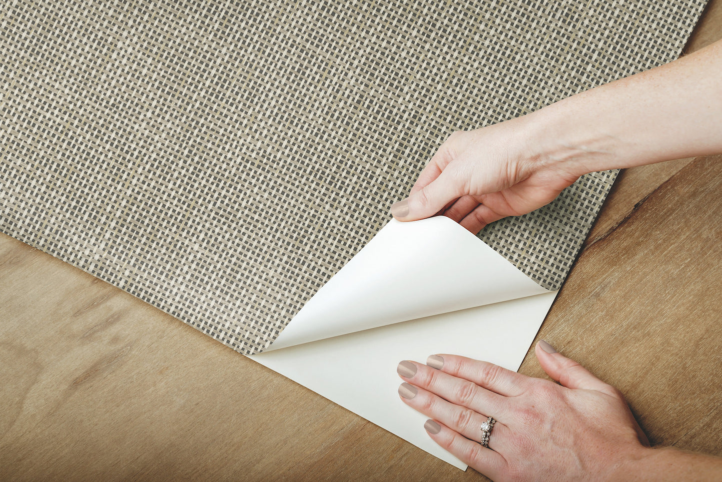 York Wallcoverings Grasscloth, Wood and Stone Reed Basket Brown Peel and Stick Wallpaper  Weaves Browns  Wallpaper - PSW1282RL