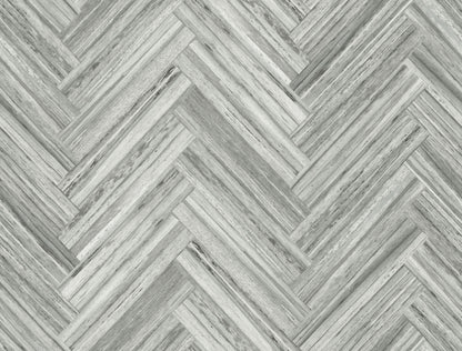 York Wallcoverings Grasscloth, Wood and Stone Hermosa Herringbone Grey Peel and Stick Wallpaper  Brick, Wood and Stone Greys  Wallpaper - PSW1288RL