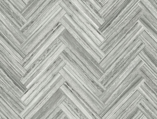 York Wallcoverings Grasscloth, Wood and Stone Hermosa Herringbone Grey Peel and Stick Wallpaper  Brick, Wood and Stone Greys  Wallpaper - PSW1288RL