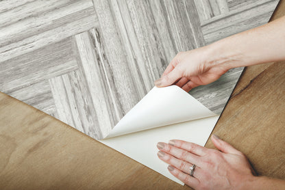 York Wallcoverings Grasscloth, Wood and Stone Hermosa Herringbone Grey Peel and Stick Wallpaper  Brick, Wood and Stone Greys  Wallpaper - PSW1288RL
