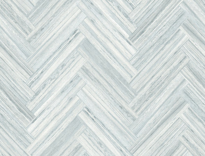 York Wallcoverings Grasscloth, Wood and Stone Hermosa Herringbone Blue Peel and Stick Wallpaper  Brick, Wood and Stone Whites and Off-Whites  Wallpaper - PSW1289RL