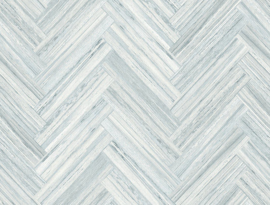 York Wallcoverings Grasscloth, Wood and Stone Hermosa Herringbone Blue Peel and Stick Wallpaper  Brick, Wood and Stone Whites and Off-Whites  Wallpaper - PSW1289RL