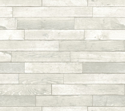 York Wallcoverings Grasscloth, Wood and Stone Warehouse Planks White Peel and Stick Wallpaper  Brick, Wood and Stone Whites and Off-Whites  Wallpaper - PSW1293RL