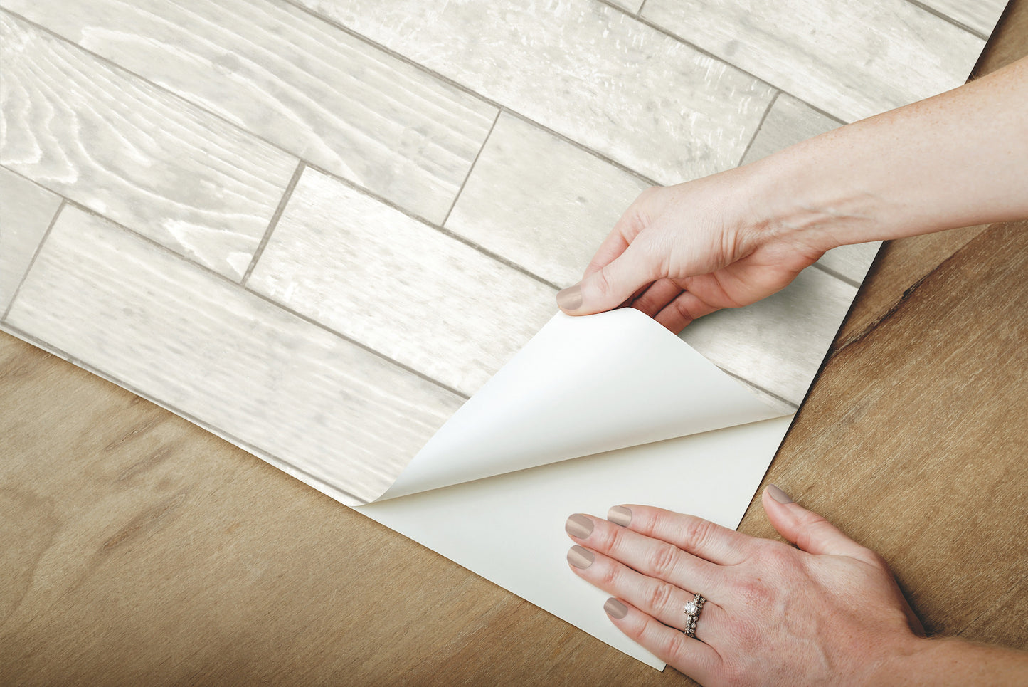 York Wallcoverings Grasscloth, Wood and Stone Warehouse Planks White Peel and Stick Wallpaper  Brick, Wood and Stone Whites and Off-Whites  Wallpaper - PSW1293RL