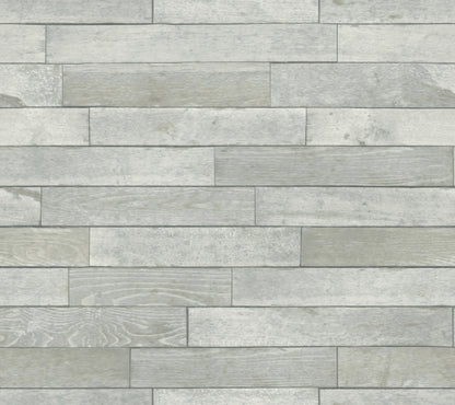 York Wallcoverings Grasscloth, Wood and Stone Warehouse Planks Grey Peel and Stick Wallpaper  Brick, Wood and Stone Whites and Off-Whites  Wallpaper - PSW1295RL