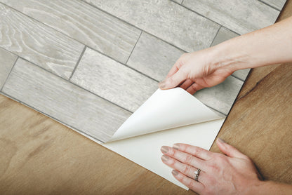 York Wallcoverings Grasscloth, Wood and Stone Warehouse Planks Grey Peel and Stick Wallpaper  Brick, Wood and Stone Whites and Off-Whites  Wallpaper - PSW1295RL