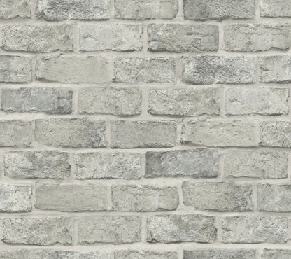 York Wallcoverings Grasscloth, Wood and Stone Stretcher Brick Grey Peel and Stick Wallpaper  Brick, Wood and Stone Greys  Wallpaper - PSW1304RL