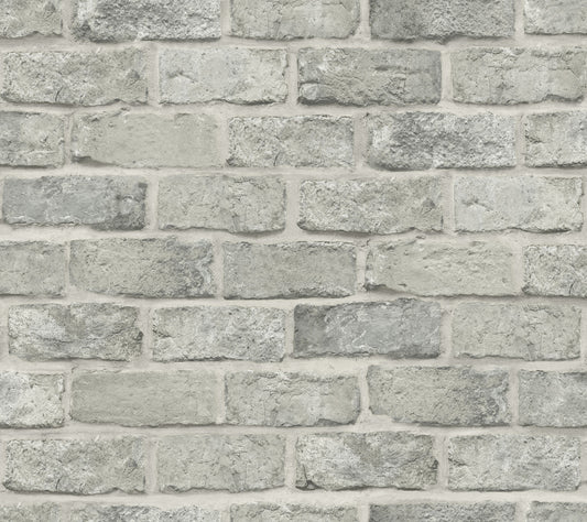 York Wallcoverings Grasscloth, Wood and Stone Stretcher Brick Grey Peel and Stick Wallpaper  Brick, Wood and Stone Greys  Wallpaper - PSW1304RL