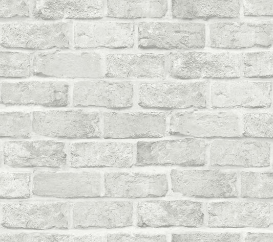 York Wallcoverings Grasscloth, Wood and Stone Stretcher Brick Light Grey Peel and Stick Wallpaper  Brick, Wood and Stone Greys  Wallpaper - PSW1305RL