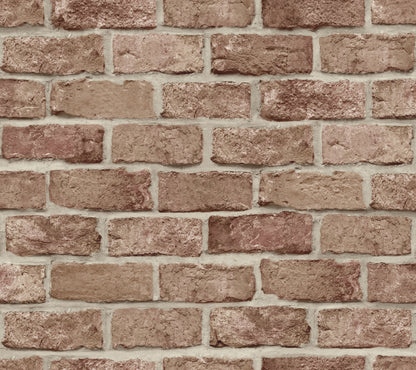 York Wallcoverings Grasscloth, Wood and Stone Stretcher Brick Red Peel and Stick Wallpaper  Brick, Wood and Stone Reds  Wallpaper - PSW1306RL