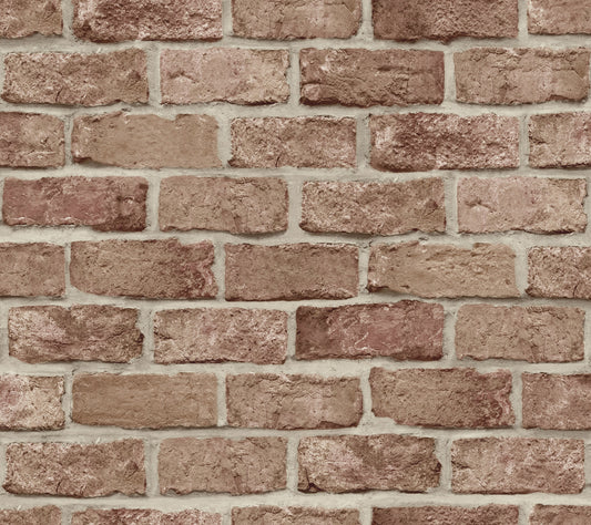 York Wallcoverings Grasscloth, Wood and Stone Stretcher Brick Red Peel and Stick Wallpaper  Brick, Wood and Stone Reds  Wallpaper - PSW1306RL