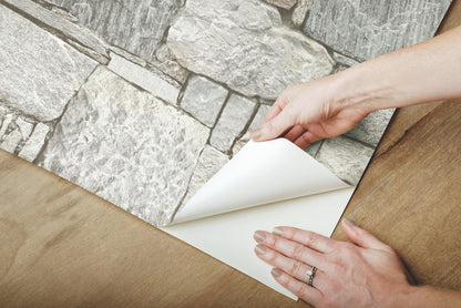 York Wallcoverings Rifle Paper Co. Premium Peel and Stick Chateau Stone Grey and Beige Peel and Stick Wallpaper  Brick, Wood and Stone Neutrals  Wallpaper - PSW1307RL