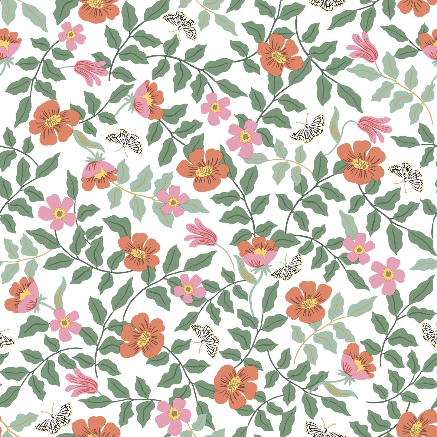 York Wallcoverings Rifle Paper Co. Premium Peel and Stick Primrose Rose and Cream Peel and Stick Wallpaper  Florals and Flowers Multicolor  Wallpaper - PSW1313RL