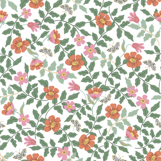 York Wallcoverings Rifle Paper Co. Premium Peel and Stick Primrose Rose and Cream Peel and Stick Wallpaper  Florals and Flowers Multicolor  Wallpaper - PSW1313RL