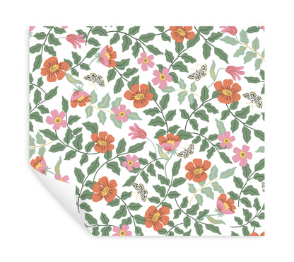 York Wallcoverings Rifle Paper Co. Premium Peel and Stick Primrose Rose and Cream Peel and Stick Wallpaper  Florals and Flowers Multicolor  Wallpaper - PSW1313RL