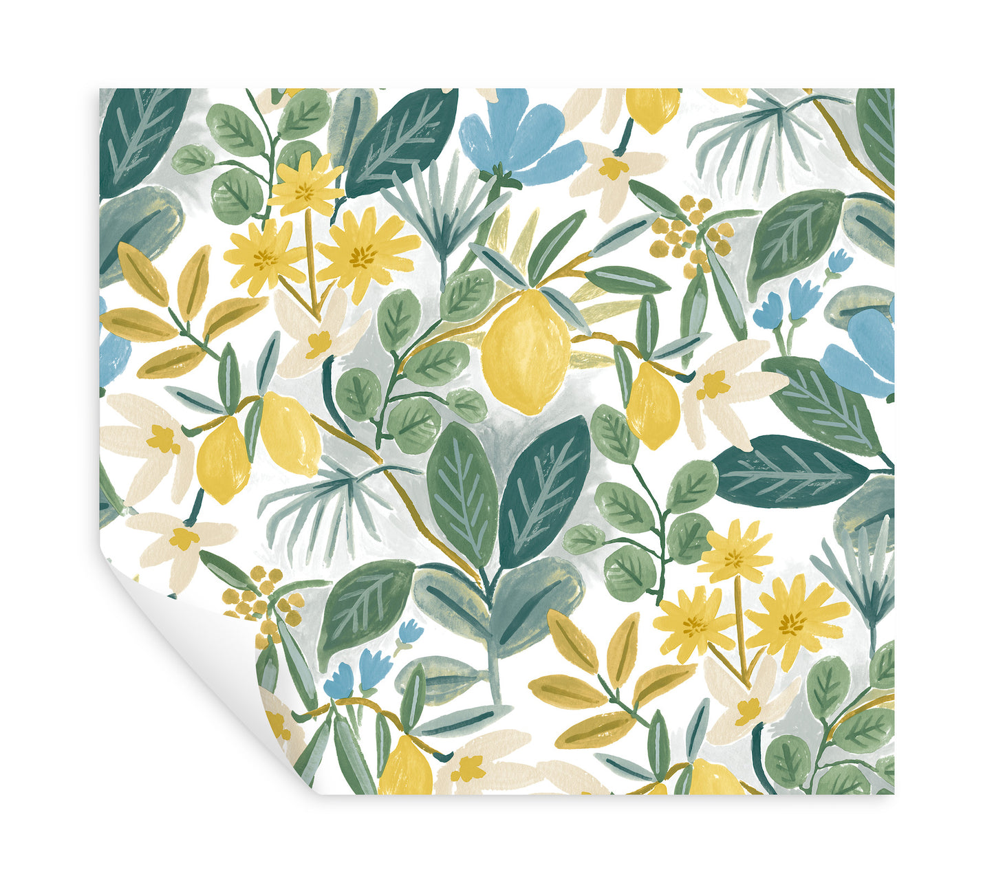 York Wallcoverings Rifle Paper Co. Premium Peel and Stick Amalfi Blue and Green Peel and Stick Wallpaper  Botanical Blues  Wallpaper - PSW1318RL