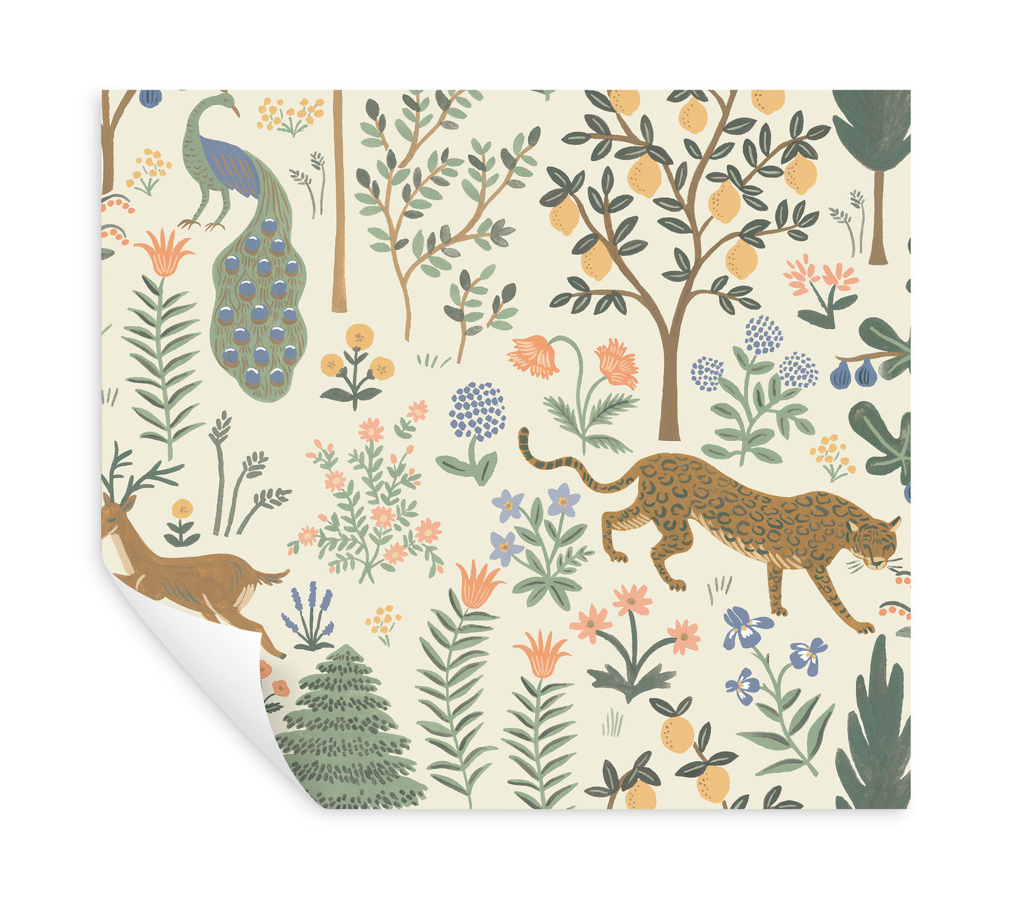 York Wallcoverings Rifle Paper Co. Premium Peel and Stick Menagerie Cream Peel and Stick Wallpaper  Animals Whites and Off-Whites  Wallpaper - PSW1322RL