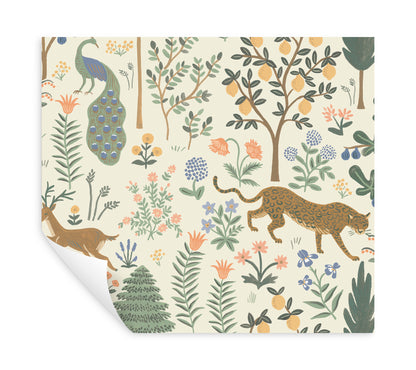 York Wallcoverings Rifle Paper Co. Premium Peel and Stick Menagerie Cream Peel and Stick Wallpaper  Animals Whites and Off-Whites  Wallpaper - PSW1322RL