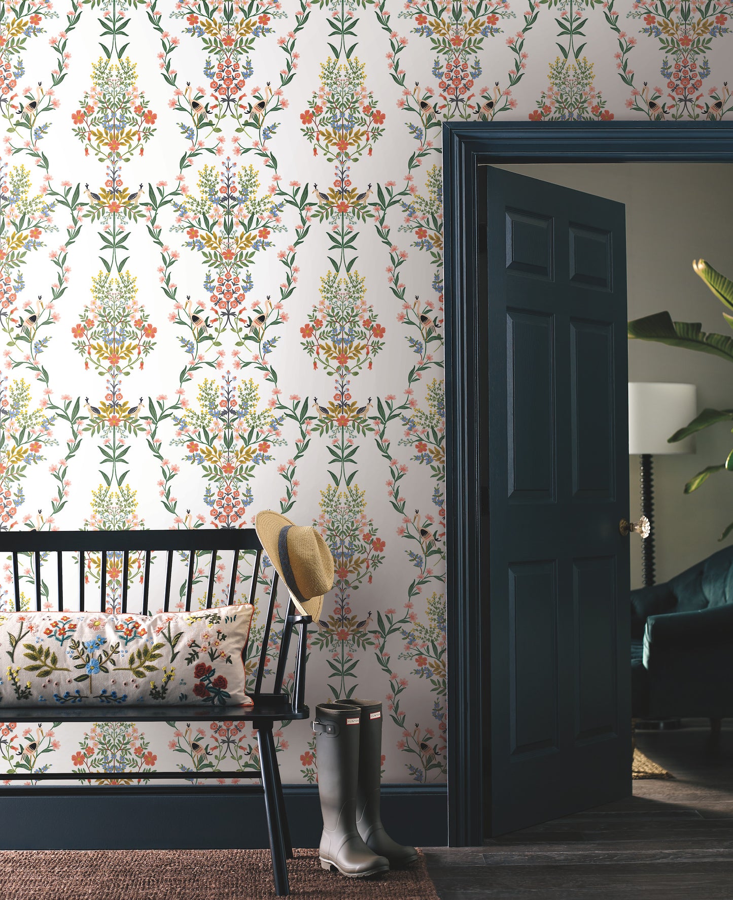 York Wallcoverings Rifle Paper Co. Premium Peel and Stick Luxembourg White Peel and Stick Wallpaper  Botanical Whites and Off-Whites  Wallpaper - PSW1327RL