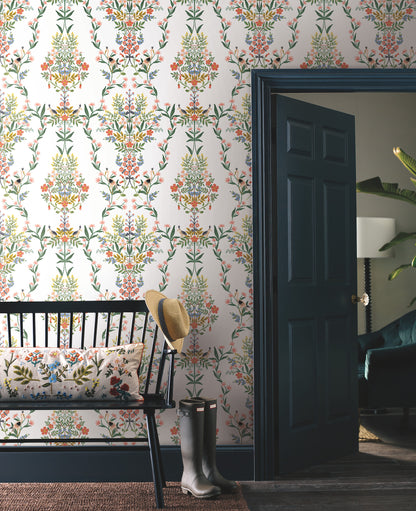 York Wallcoverings Rifle Paper Co. Premium Peel and Stick Luxembourg White Peel and Stick Wallpaper  Botanical Whites and Off-Whites  Wallpaper - PSW1327RL